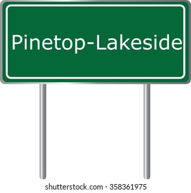 Pinetop - Lakeside , Arizona , road sign green vector illustration, road table, USA city