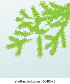 Kiefernzweig mit Schnee. Vektorgrafik