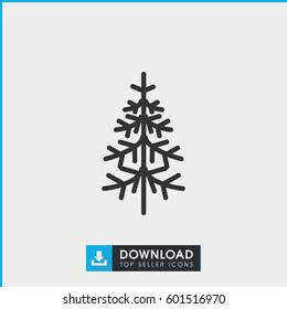 pine-tree icon. simple outline pine-tree vector icon. on white background.