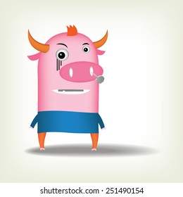 Ping buffalo cartoon design 