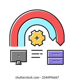 ping of death attack color icon vector. ping of death attack sign. isolated symbol illustration