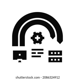 ping of death attack glyph icon vector. ping of death attack sign. isolated contour symbol black illustration