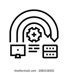 Ping der Todesangriff Linie Symbol Vektorgrafik. Ping des Todesangriffs Schildes. isoliertes Kontursymbol