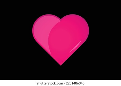 Ping heart on white background Valentines concept