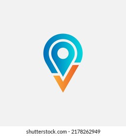 ping location checkmark logo. solution destination logo