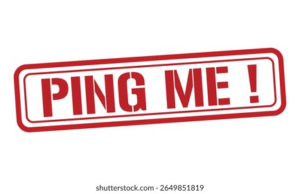 ping me red stamp text vector, rubber stamp