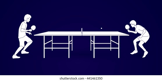 Ping pong 2 player graphic vector.