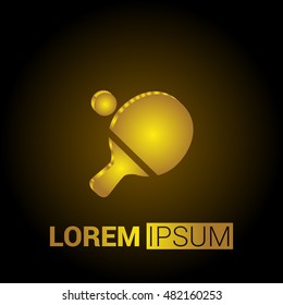 Ping Pong 3D Golden Metallic Premium Royal Corporate Logo / Icon