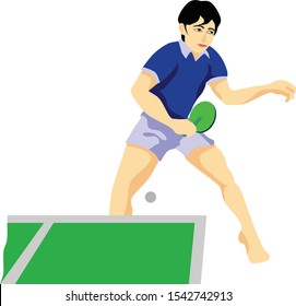 Ping Pong Action Sport Vector Illustration