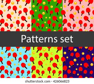 Ping pong back pattern set. Vector 