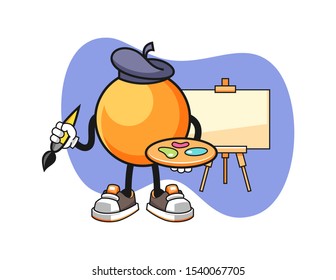 Ping pong ball artist cartoon. Mascot Character vector.