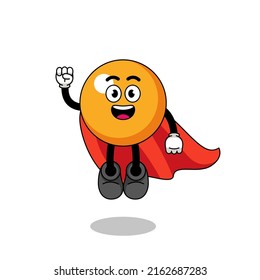 Ping Pong Ball Cartoon With Flying Superhero , Character Design