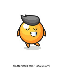 ping pong ball cartoon illustration with a shy expression , cute style design for t shirt, sticker, logo element