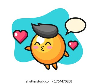 Ping Pong Ball Cartoon With Kissing Gesture