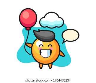 Ping pong ball cartoon is playing balloon