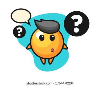 Ping pong ball cartoon with the question mark