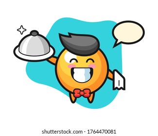 Ping pong ball cartoon as a waiters