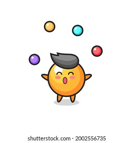 the ping pong ball circus cartoon juggling a ball , cute style design for t shirt, sticker, logo element