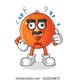 ping pong ball comedian funny face cartoon with big nose mask. cartoon mascot vector