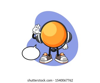 Ping pong ball costumer cervices cartoon. Mascot Character vector.