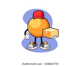 Ping pong ball courier cartoon. Mascot Character vector.