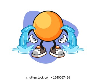 Ping pong ball cry cartoon. Mascot Character vector.