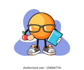 Ping pong ball dietitian cartoon. Mascot Character vector.