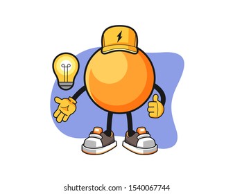 Ping pong ball electrician cartoon. Mascot Character vector.