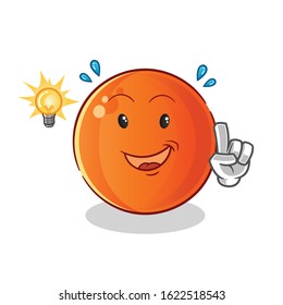 ping pong ball got an idea with lamp and bubble cartoon. cute chibi cartoon mascot vector