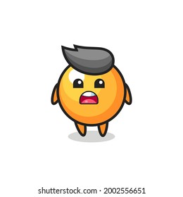 ilustración de pelota de ping pong con expresión de disculpas, diciendo que lo siento, diseño de estilo lindo para camisetas, pegatinas, elemento logo