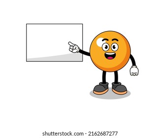 ping pong ball illustration doing a presentation , character design