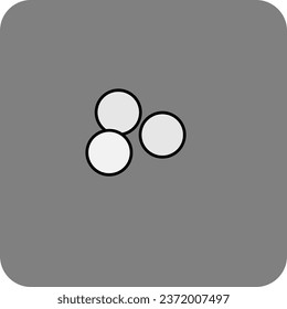 Balón de ping pong, ilustración o icono, vector sobre fondo blanco.