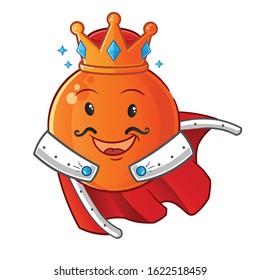 ping pong ball king with crown and robe cartoon. cute chibi cartoon mascot vector