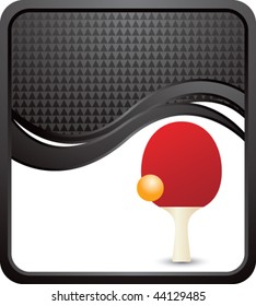 bola de ping pong y fondo de ola de paddle de color negro