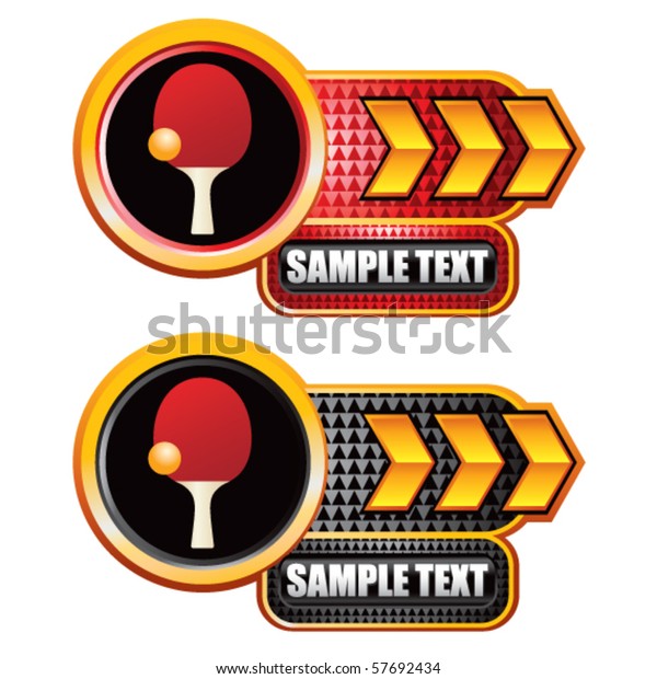 Ping Pong Ball Paddle Gold Arrow Stock Vector Royalty Free 57692434