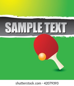 ping pong ball and paddle green ripped banner