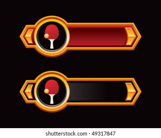ping pong ball and paddle red and black arrows