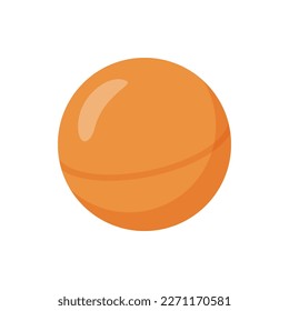 Ping pong ball for playing, isolated equipment for table tennis. Sports and leisure activities, hobby and training, entertainment. Vector in flat style