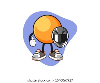 Ping pong ball racer cartoon. Mascot Character vector.