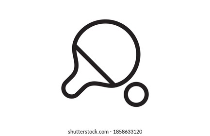 ping pong ball and racket icon over white background vector illustration