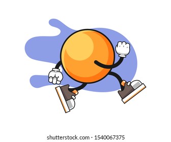 Ping pong ball run cartoon. Mascot Character vector.
