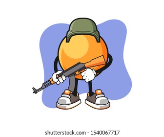 Ping pong ball soldier cartoon. Mascot Character vector.