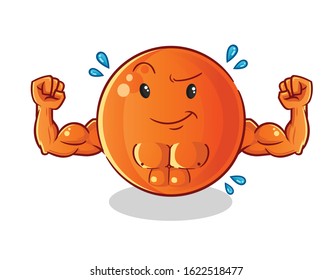 ping pong ball strong muscle bodybuilder cartoon. cute chibi cartoon mascot vector