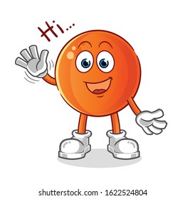 ping pong ball waving and smiling cartoon. cartoon mascot vector