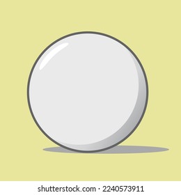Ping Pong Ball. White Photo With Shadow. Isolated on beige background. Activity game. Table tennis. Vector Illustration.