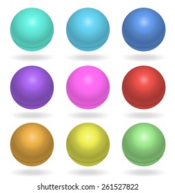 Ping pong balls multicolor, vector illustration