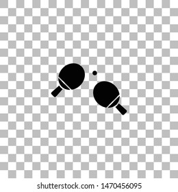 Ping pong. Black flat icon on a transparent background. Pictogram for your project