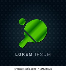 Ping Pong Bright Green chromium precious metallic 3D Icon / Logo Design