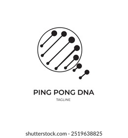 ping pong dna logo simple vector design illustration isolated background