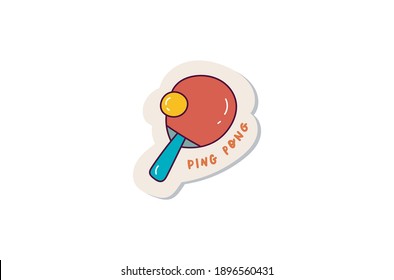 Ping pong doodle sticker design